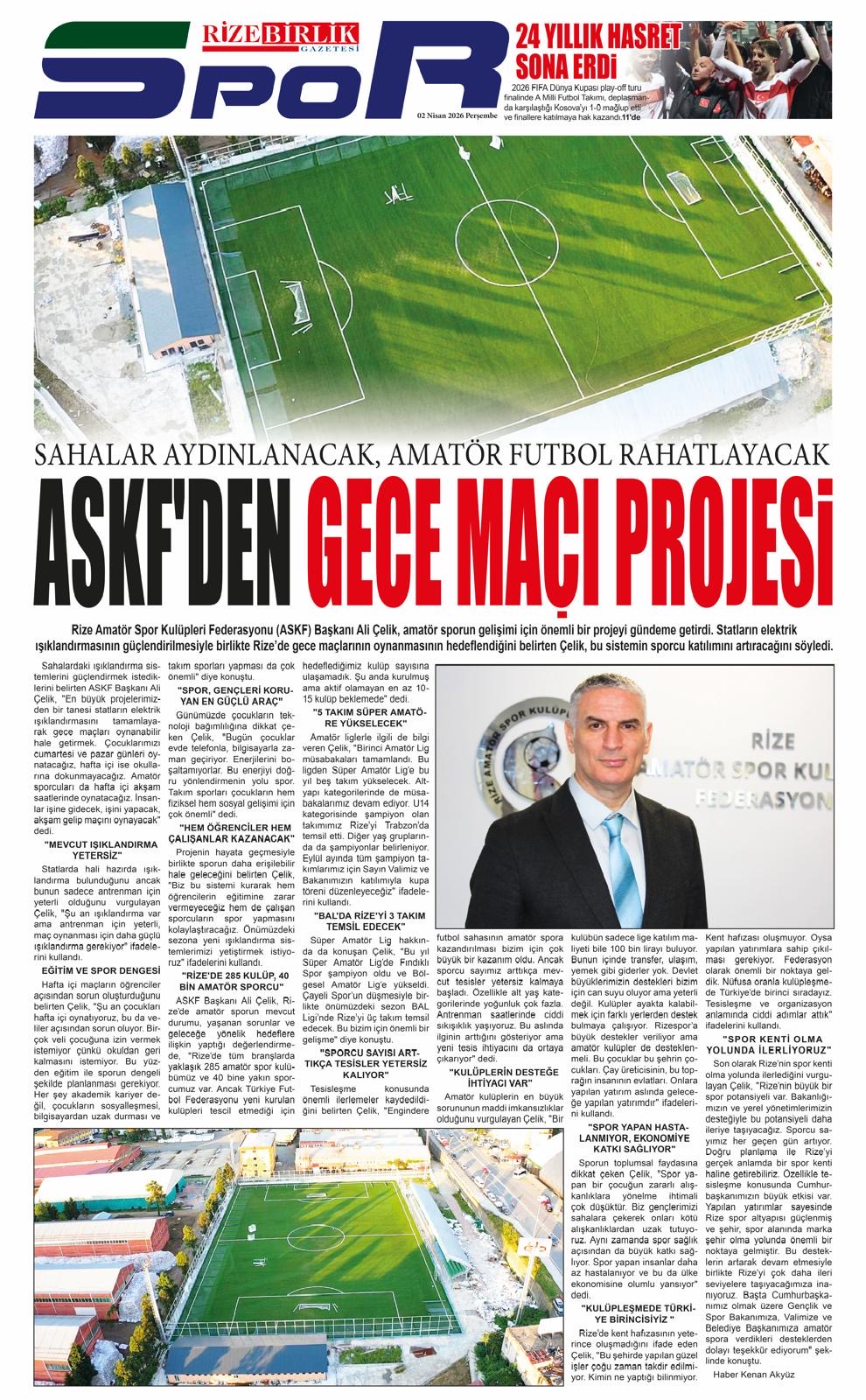 ASKF’DEN GECE MAÇI PROJESİ