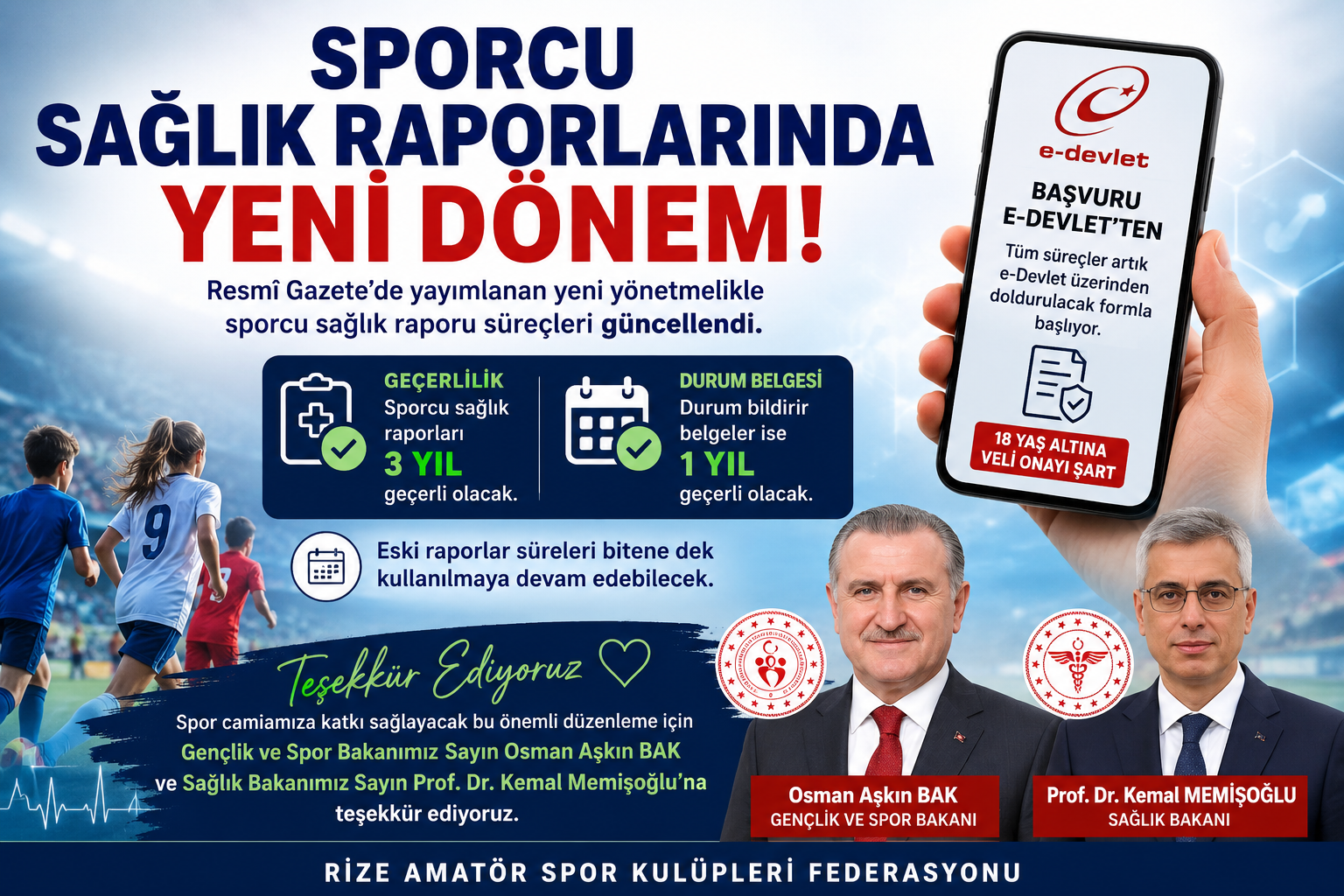 SPORCU SAĞLIK RAPORLARINDA YENİ DÖNEM!